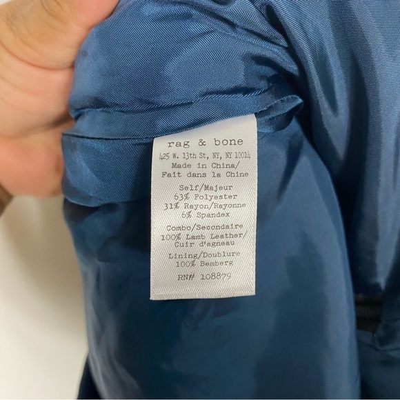 Rag & Bone Lambskin Leather trim, satin and Fringe Mini Skirt - Picture 7 of 7